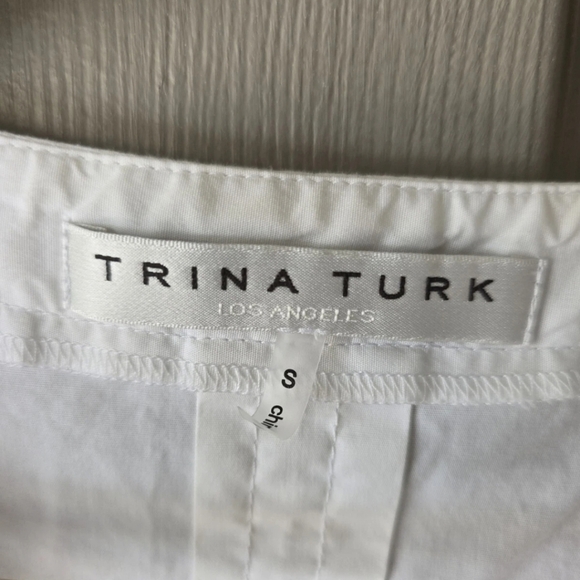 Trina Turk White Nautical Lace-Up Sleveless Top Sz S Tie Front Normcore - Picture 5 of 11